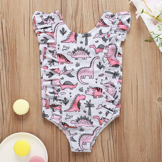 Dinosaur Girls' Printed Swimsuit