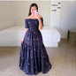 Women's Off-shoulder Floral Fashion Off-shoulder Long Dress