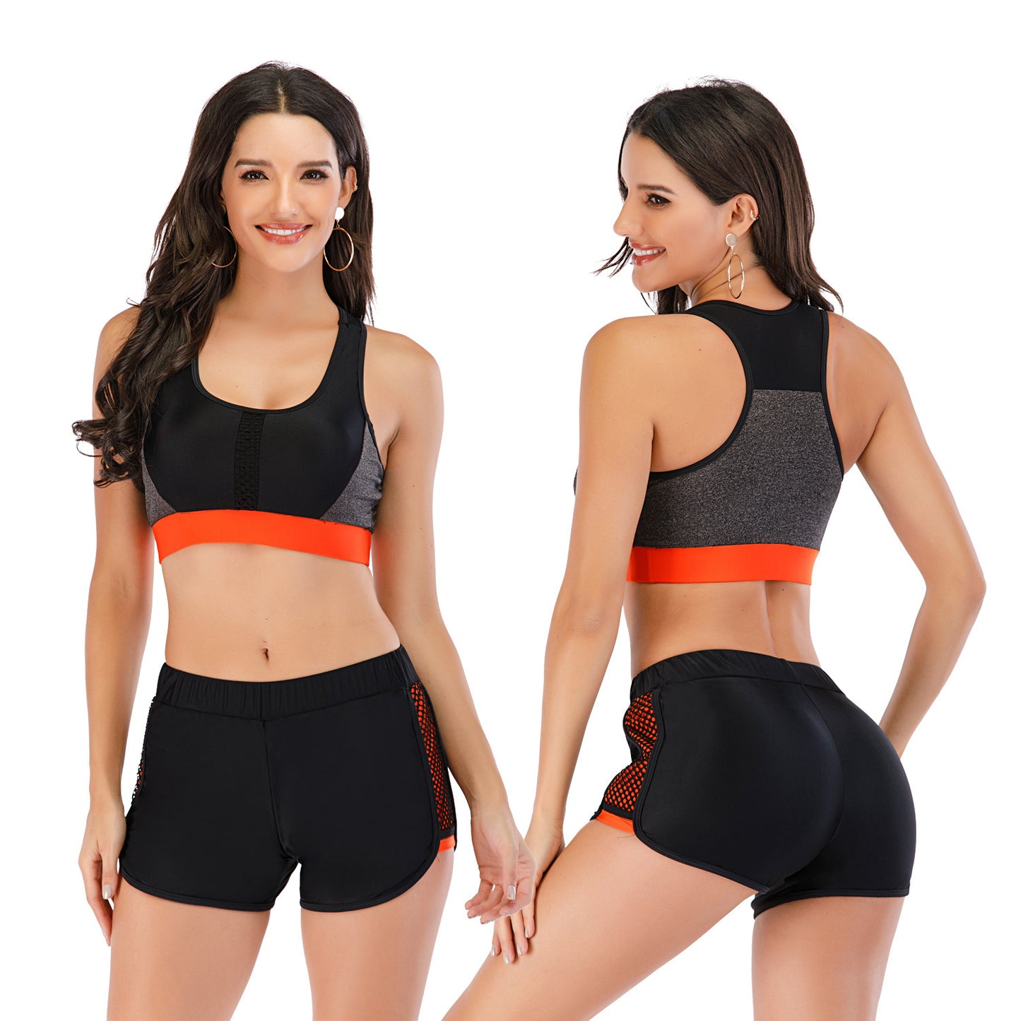 Sports Vest Split Boxer Bikini Set