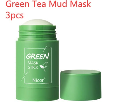 Cleansing Green Tea Mask Clay Stick Oil Control Anti-Acne Whitening Seaweed Mask Skin Care