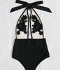 Applique one-piece bikini set