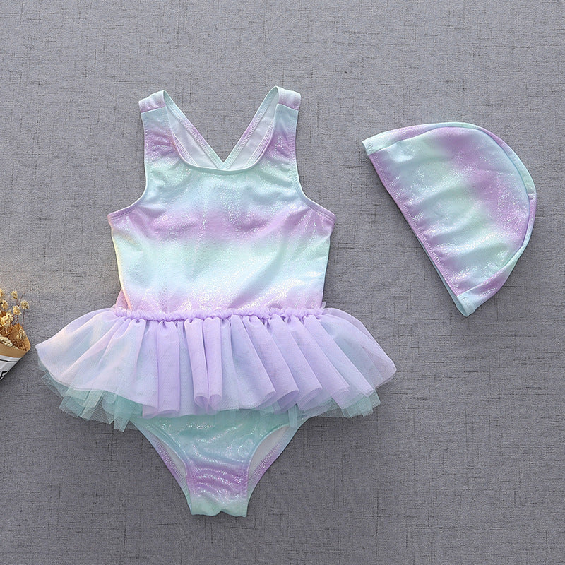 Girls' Western Style One-piece Mermaid Swimsuit