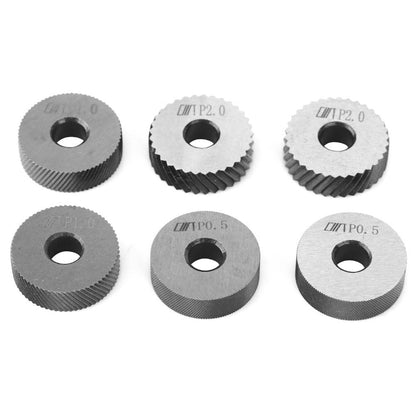 7pcs Steel Knurling Tool 0.5/1/2mm Diagonal Dual Wheel Linear Knurl Set Lathe Cutter Machine