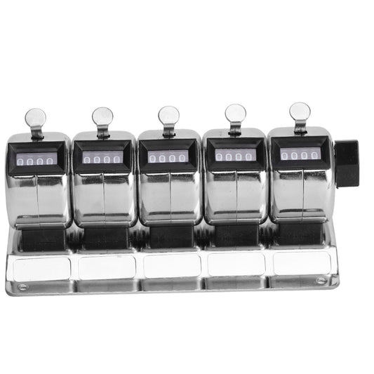 Mechanical Counter Metal Manual Clicker 4‑Digit 5 Units Stainless Steel Tally Hardware Tools