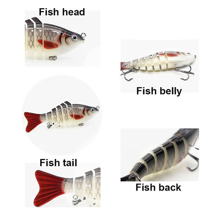 Multi Jointed Fishing Lure Sinking Artificial Wobbler Bait Hard Bait Swimbait 10cm/15.7g Fishing Tackle 7 Sections Crankbait