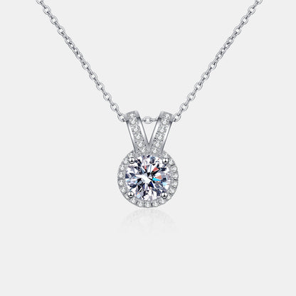 1 Carat Moissanite Rabbit Ears Shape Pendant Necklace