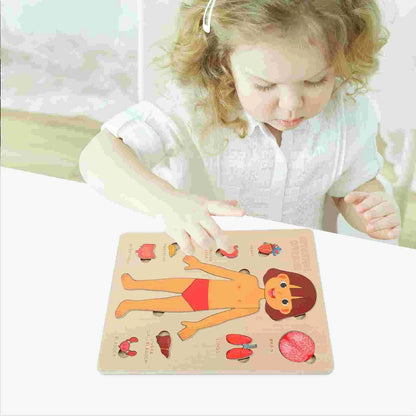 Kids Wooden Montessori Toys Human Body Organs Puzzles Educational Toy Preshool Kindergarten Learning Activities Busy Board