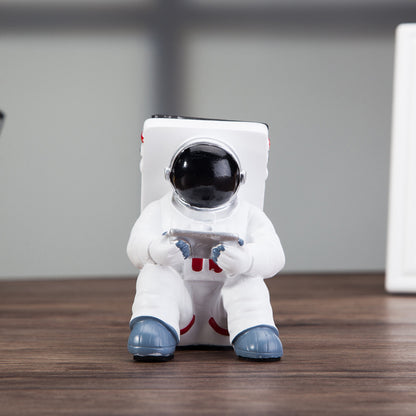 Simple Astronaut Mobile Phone Stand Student Desktop Holder Cute Spaceman Cell Phone Holder Creative Gift Small Desk Decoration