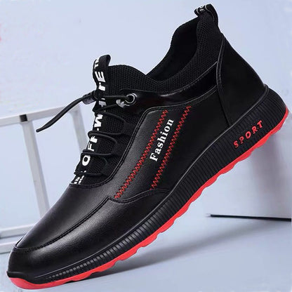 Autumn and winter men's trendy shoes, casual single shoes, men's running sports shoes, new breathable leather shoes