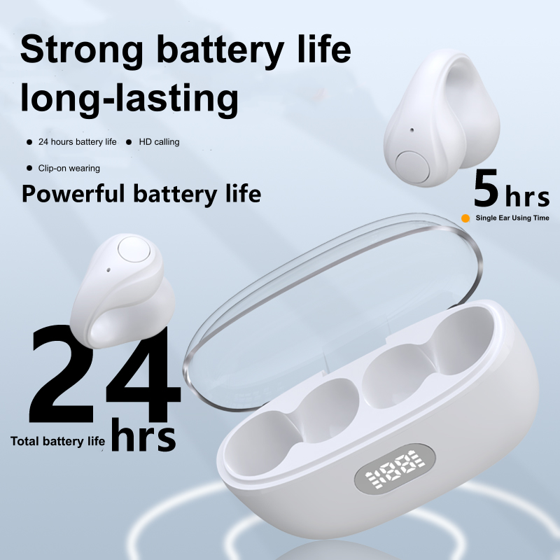 JS352 Headphones HIFI Sound Big Battery Life Clip-On Earbuds LED Display TWS Wireless Earphone For Gaming Sport