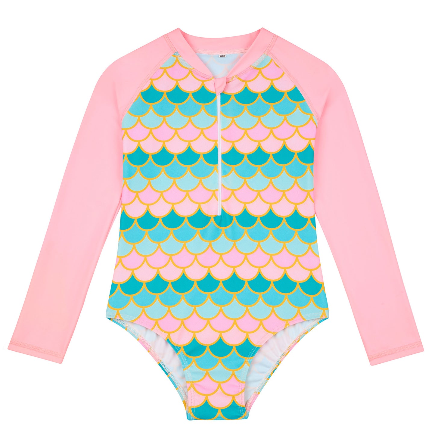 Mermaid Swimsuit Children's One-piece Swimsuit Long Sleeve & Girls' Hot Spring Scale Girls' Swimsuit