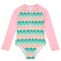 Mermaid Swimsuit Children's One-piece Swimsuit Long Sleeve & Girls' Hot Spring Scale Girls' Swimsuit