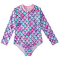 Mermaid Swimsuit Children's One-piece Swimsuit Long Sleeve & Girls' Hot Spring Scale Girls' Swimsuit