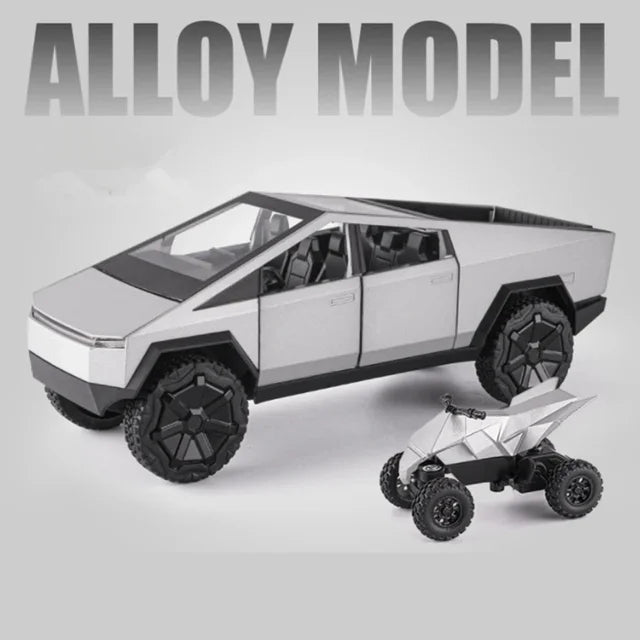 1: 24 Tesla pickup alloy car model sound light and feedback car model children's toy car