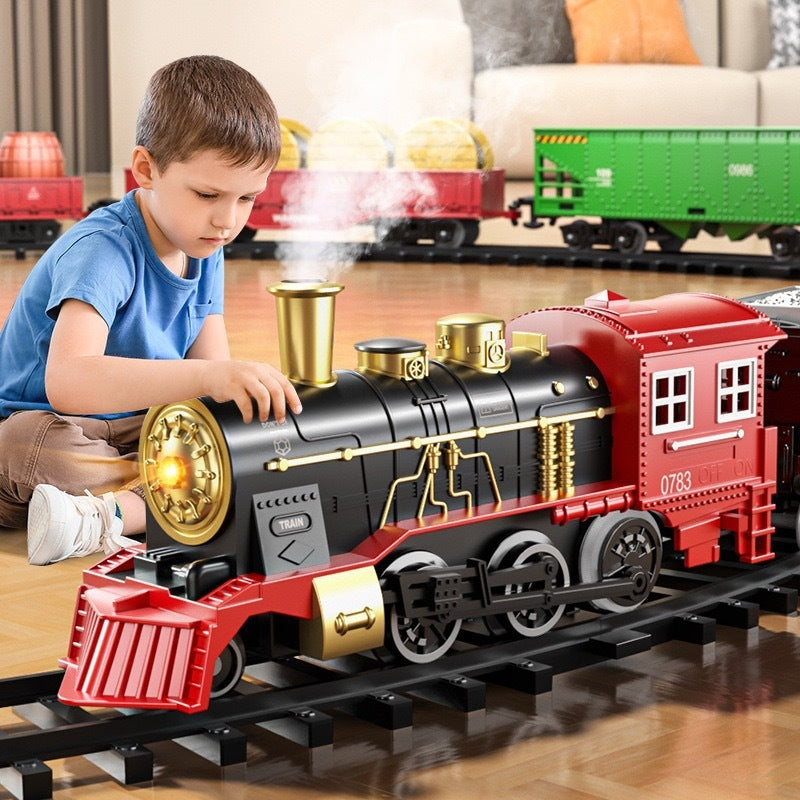 Simulation Electric Train Track Toy Retro Christmas Steam Train