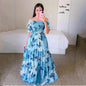 Women's Off-shoulder Floral Fashion Off-shoulder Long Dress