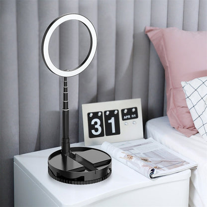 Foldable LED Ring Light Dimmable Selfie USB Ring Video Light with 1.68m Stand For Video Youtube Tiktok Makeup Flash