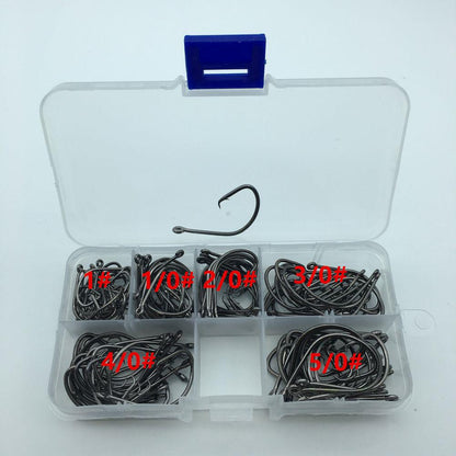 Rompin 120pcs/box 1#-5/0# 6 size mix 7381 fishing Hooks Octopus Sport Cirle bait sea hook with box