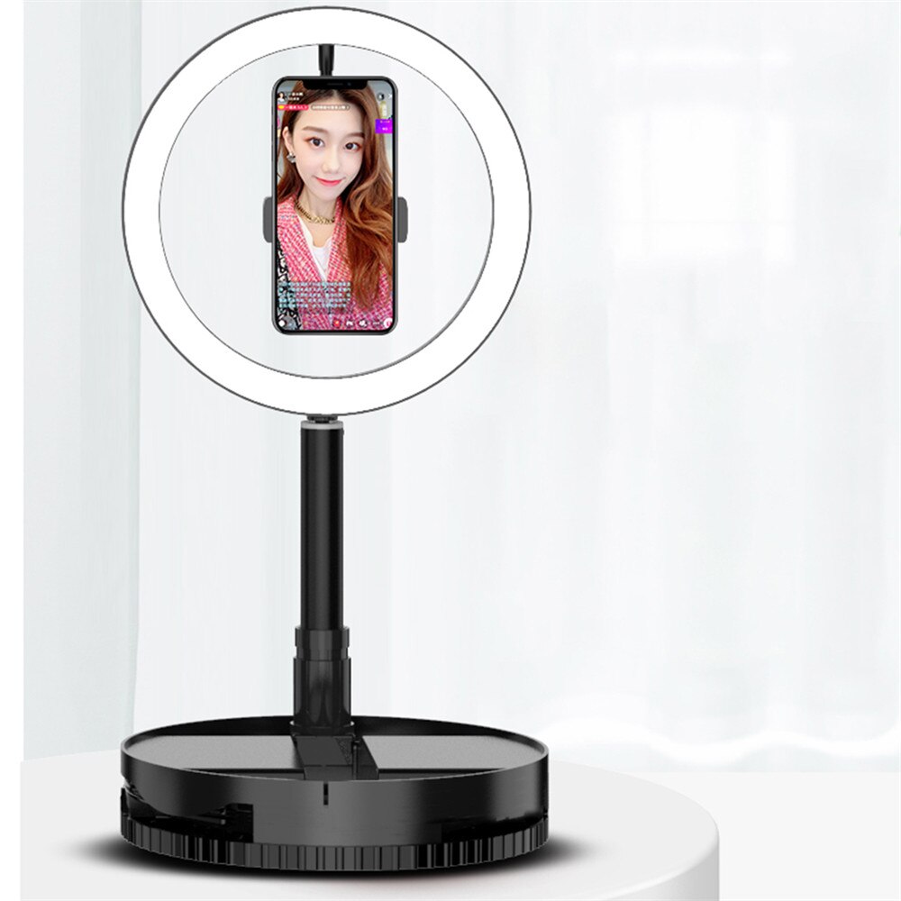 Foldable LED Ring Light Dimmable Selfie USB Ring Video Light with 1.68m Stand For Video Youtube Tiktok Makeup Flash