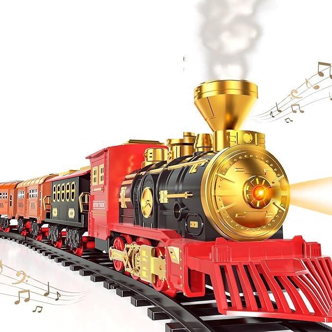 Simulation Electric Train Track Toy Retro Christmas Steam Train