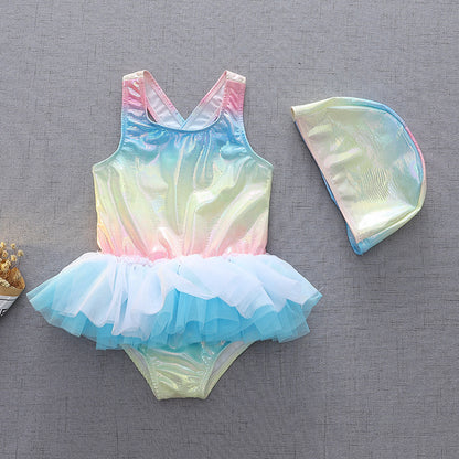 Girls' Western Style One-piece Mermaid Swimsuit