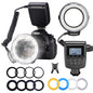 MAMEN 48 Macro LED Ring Flash Light With 8 Adapter Ring For Nikon Canon Pentax Olympus Panasonic Camera DSLR Ring Flash Kit