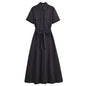 Fashionable temperament shirt style high-end MIDI dress