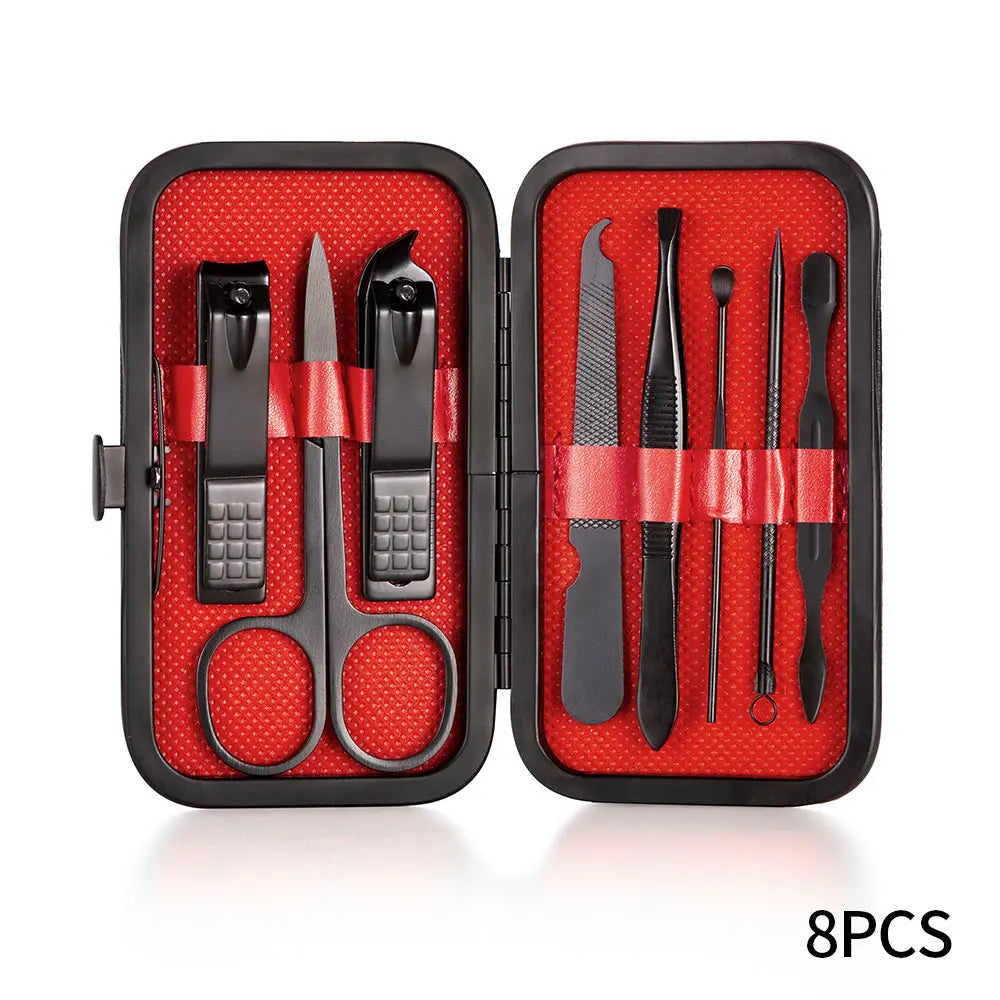 7-23 Pcs Professional Nail cutter Pedicure Scissors Set Stainless Steel Eagle Hook Portable Manicure Nail Clipper Tool Set