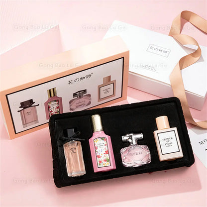 Floral Scent Gift Box 110ml Four Piece Set Women Perfume Pheromone Eau De Parfum Men Cologne Perfumes De Mujer Lasting Fragrance