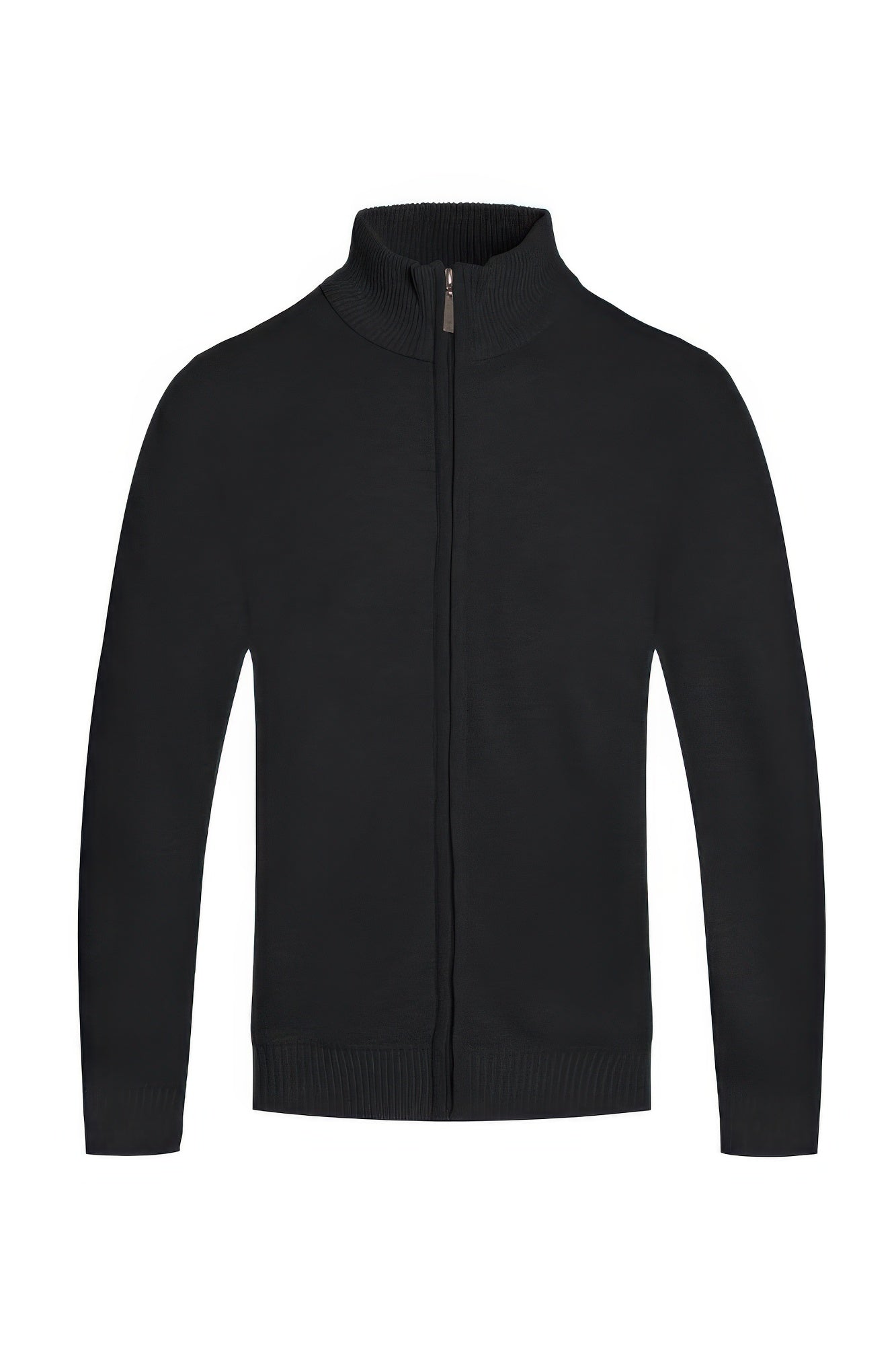 Mens Solid Full Zip Sweater