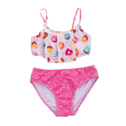 Amazon TEMU Girls' Two-piece Swimsuit Donut Contrast Color Novelty Swimsuit