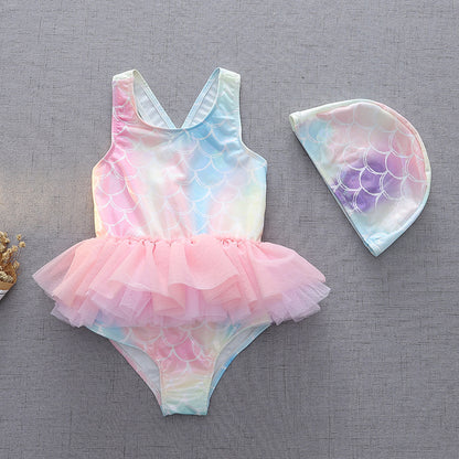 Girls' Western Style One-piece Mermaid Swimsuit