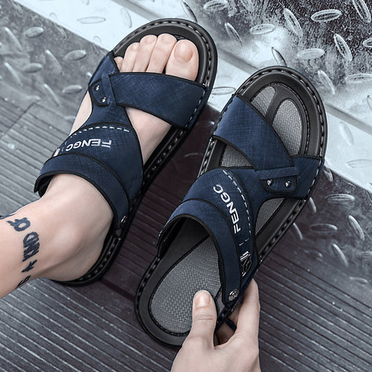 Outdoor Trendy Beach Sandals For Sports Wear Dual-use Non-slip Driving Slippers