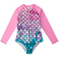 Mermaid Swimsuit Children's One-piece Swimsuit Long Sleeve & Girls' Hot Spring Scale Girls' Swimsuit