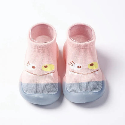 1 Pair Baby Socks Shoes Wear Resistant Flexible Rubber Sole Breathable Baby Infant Toddler Socks Shoes Pink 22/23, Inner Length 13.5cm / 5.3in