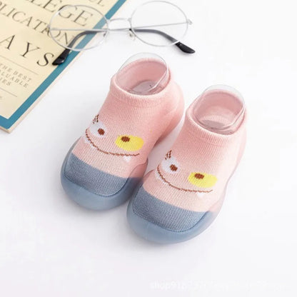 1 Pair Baby Socks Shoes Wear Resistant Flexible Rubber Sole Breathable Baby Infant Toddler Socks Shoes Pink 22/23, Inner Length 13.5cm / 5.3in