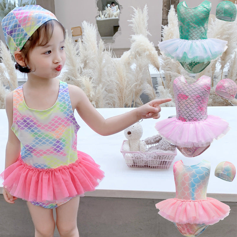 Girls' Western Style One-piece Mermaid Swimsuit