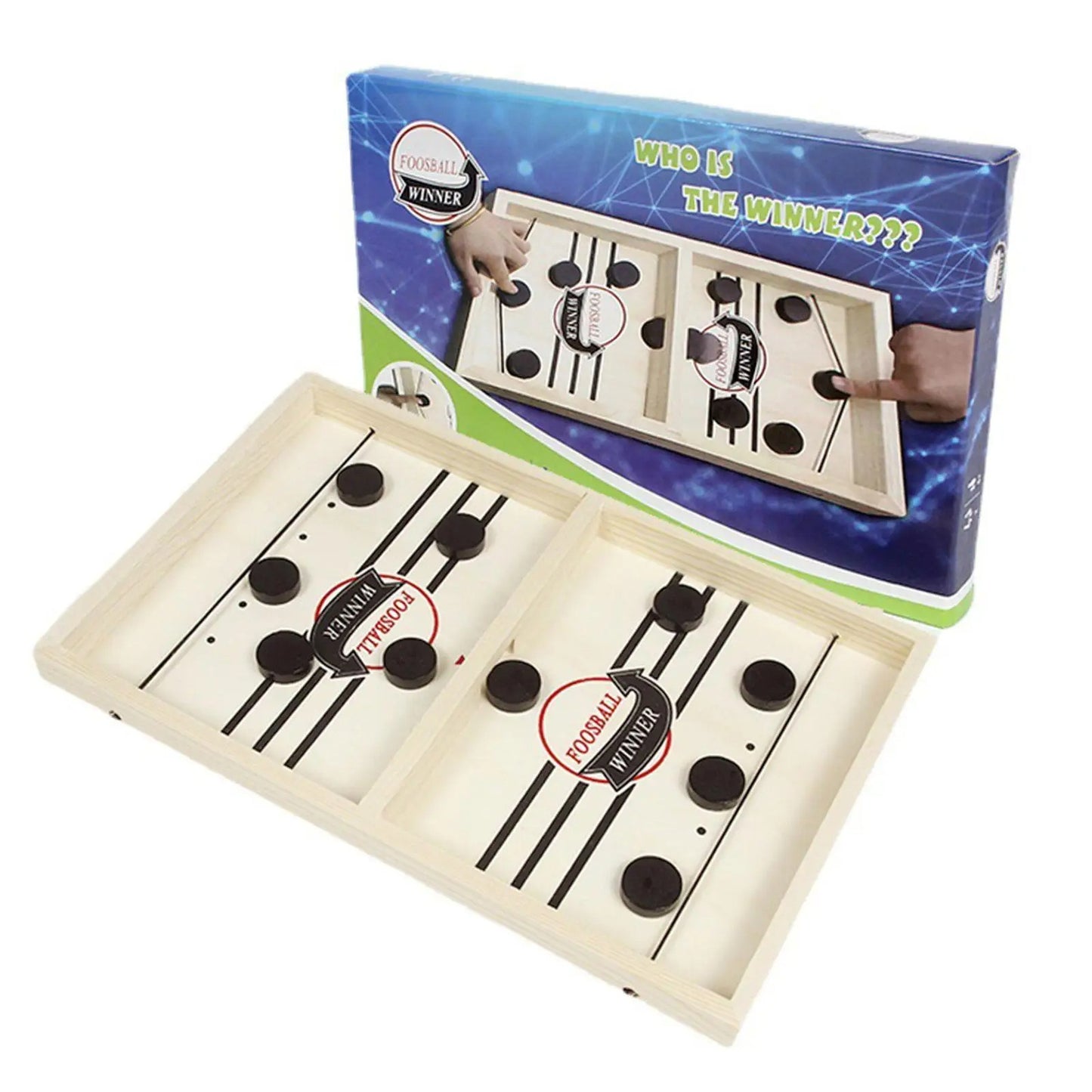 Fast Sling Puck Game,Wooden Hockey Game,Super Foosball Table,Desktop Battle Parent-Child Interaction Winner Slingshot Game,Adults And Kids Family Game Toys